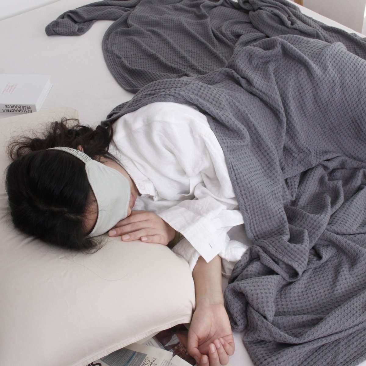 Gray 100% Organic Bamboo Blanket - Victory Symbol