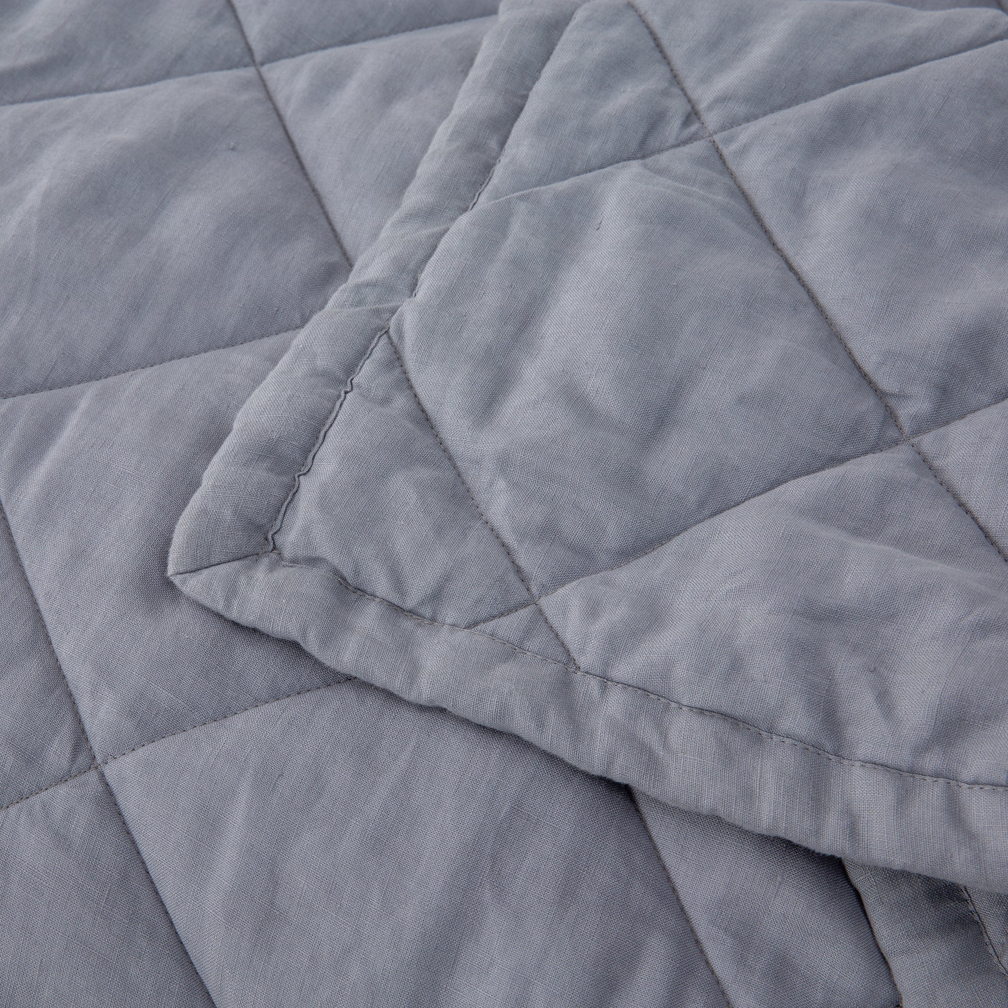 Grey 100% Organic Linen Quilt Set - Victory Symbol