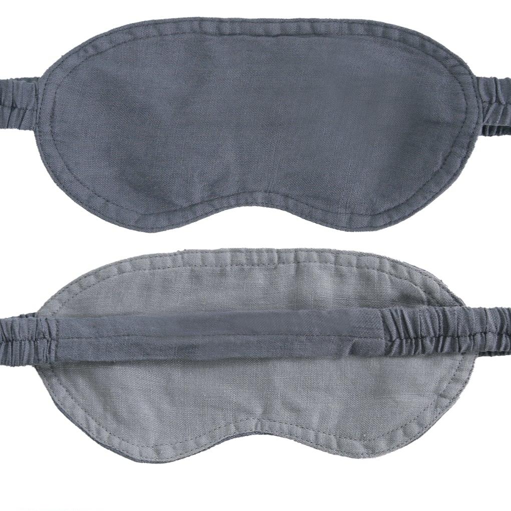 Grey Colorblock 100% Organic Linen Eye Mask - Victory Symbol