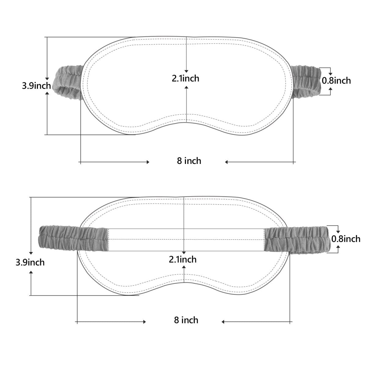 Grey Colorblock 100% Organic Linen Eye Mask - Victory Symbol