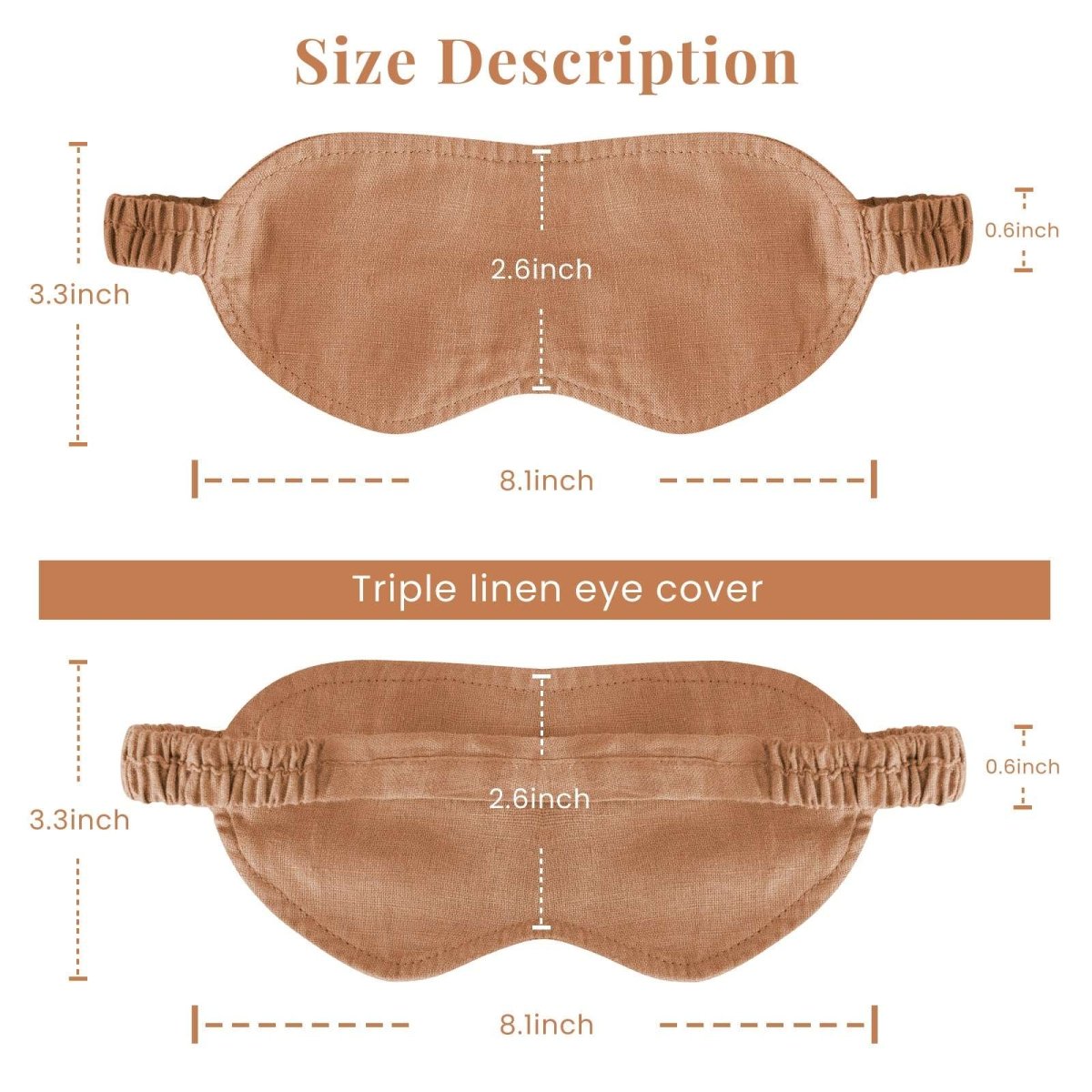 Hazelnut 100% Organic Linen Eye Mask - Victory Symbol