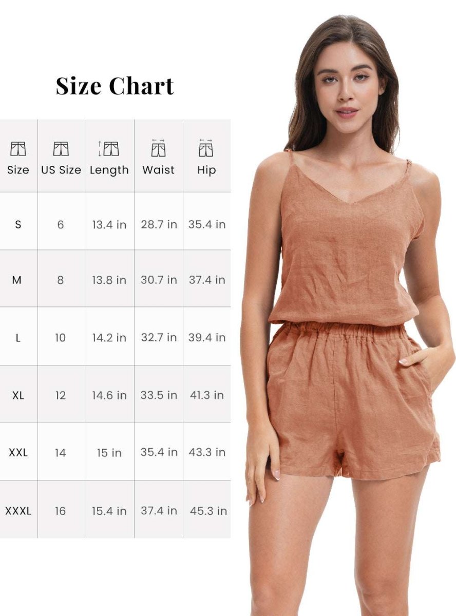 Hazelnut Women's 100% Organic Linen Shorts - Victory Symbol
