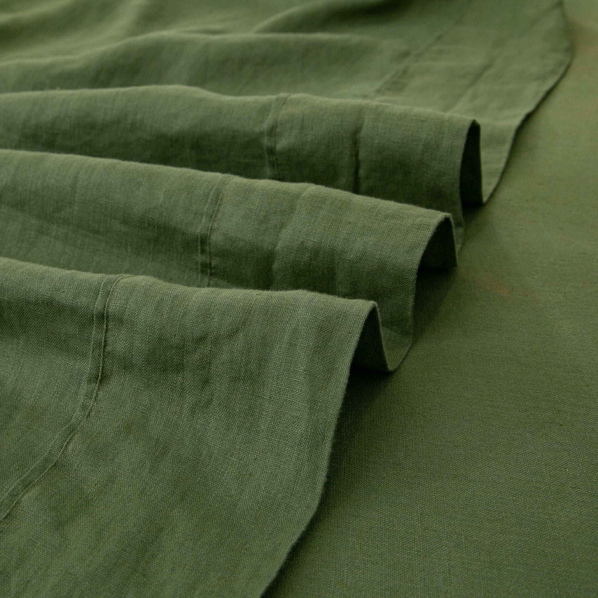 Juniper Green 100% Organic Linen Flat Sheet - Victory Symbol