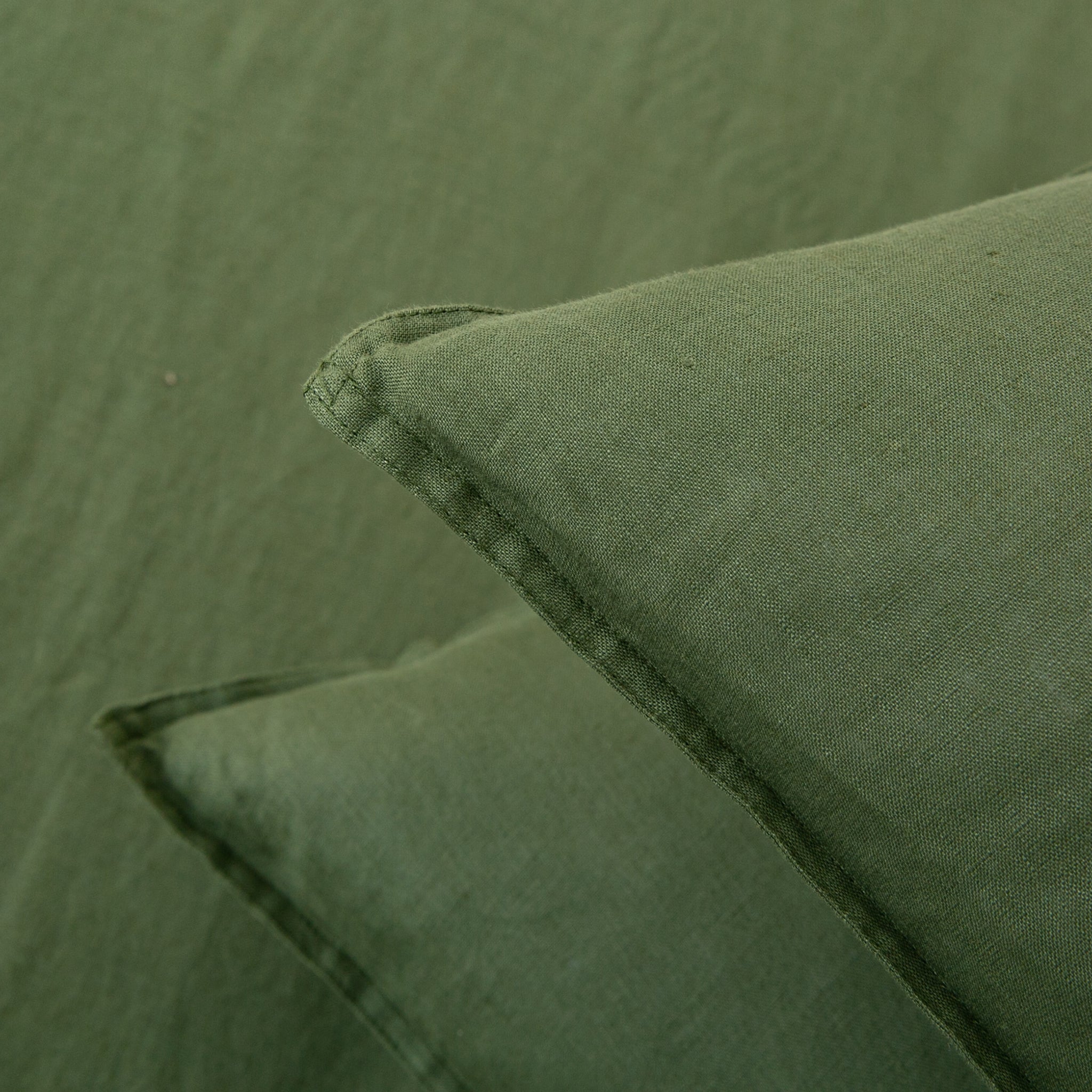 Juniper Green 100% Organic Linen Pillowcases - Victory Symbol