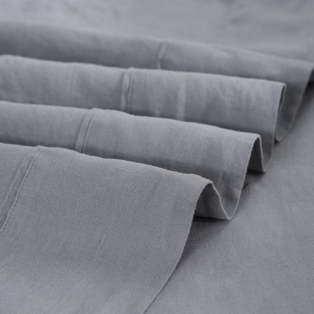 Light Grey 100% Organic Linen Flat Sheet - Victory Symbol