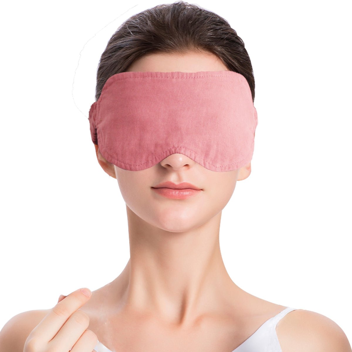 Light Plum 100% Organic Linen Eye Mask - Victory Symbol