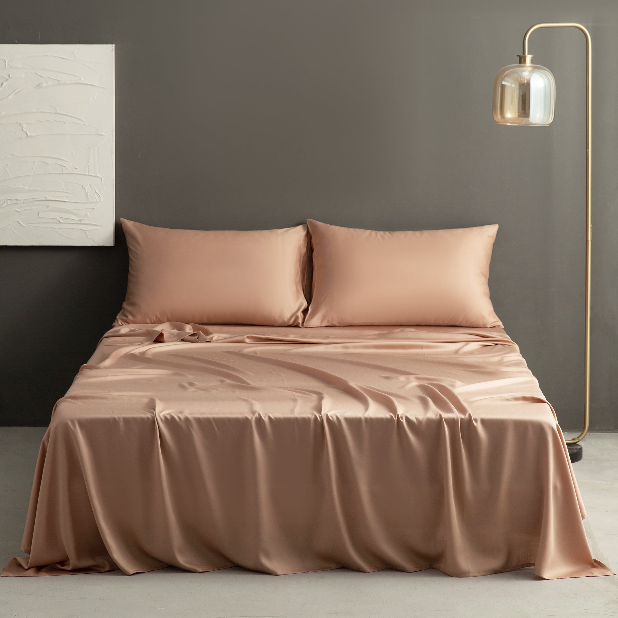 Light Terracotta 100% Tencel Sheets set - Victory Symbol