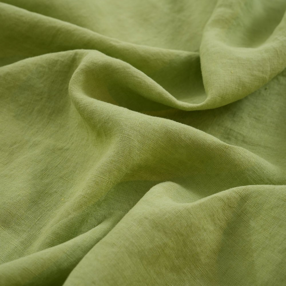 Lime Green 100% Organic Linen Fitted Sheet - Victory Symbol