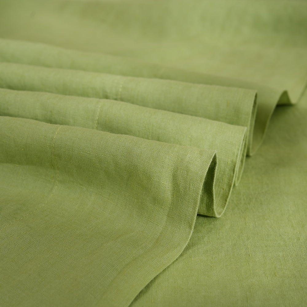 Lime Green 100% Organic Linen Flat Sheet - Victory Symbol