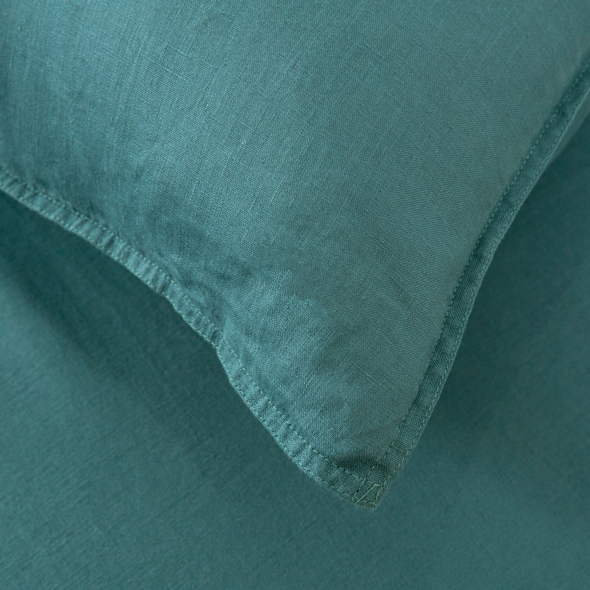 Mineral Blue 100% Organic Linen Pillowcases - Victory Symbol