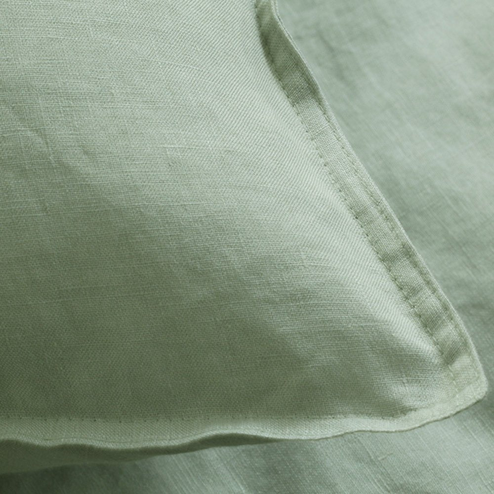 Mint Green 100% Organic Linen Pillowcases - Victory Symbol