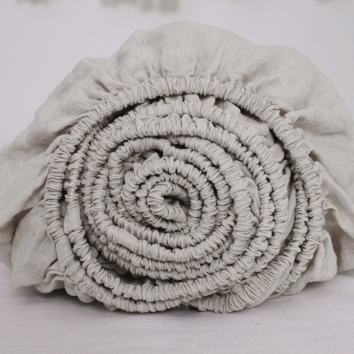 Natural Linen 100% Organic Linen Fitted Sheet - Victory Symbol