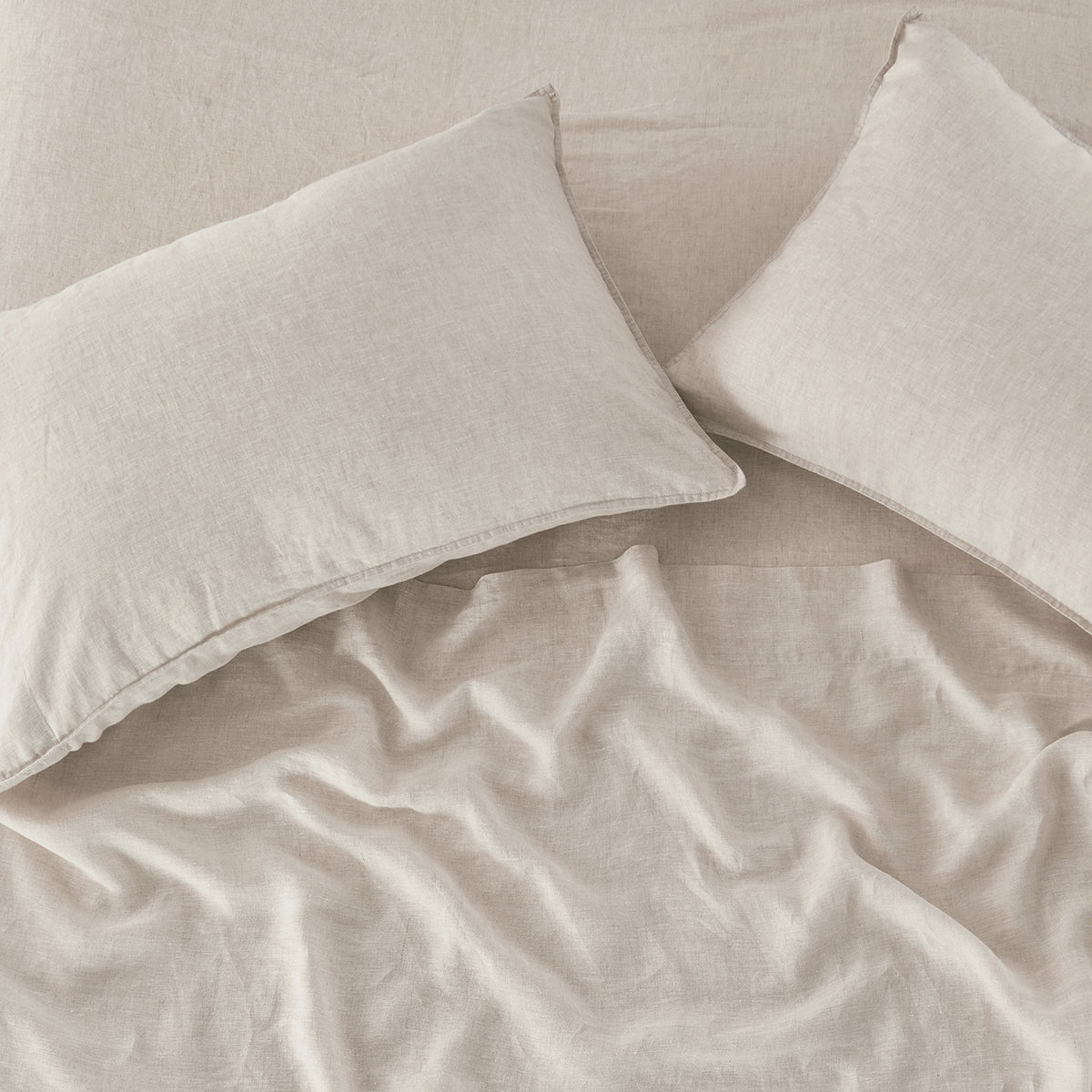 Natural Linen 100% Organic Linen Pillowcases - Victory Symbol