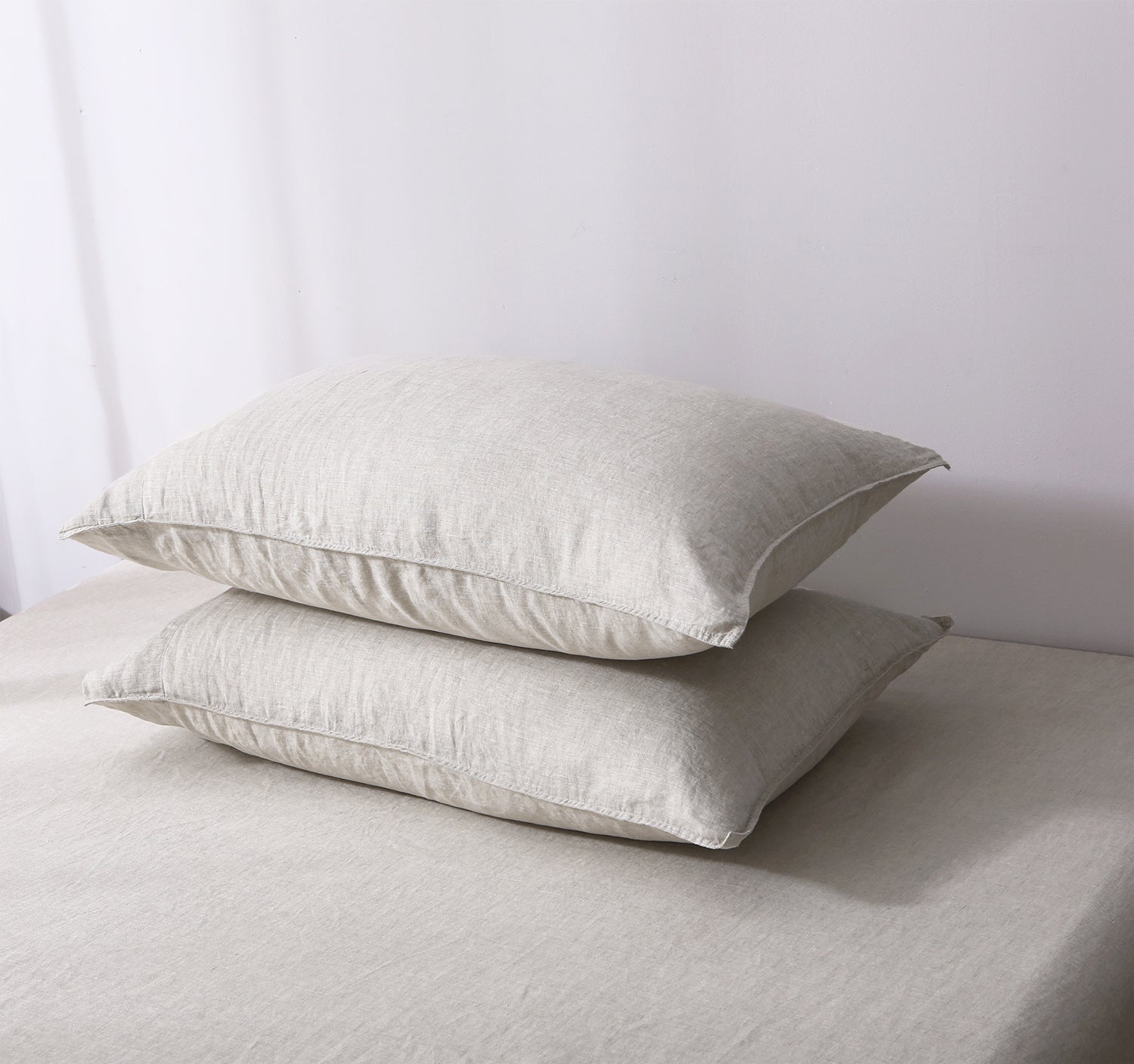 Natural Linen 100% Organic Linen Pillowcases - Victory Symbol