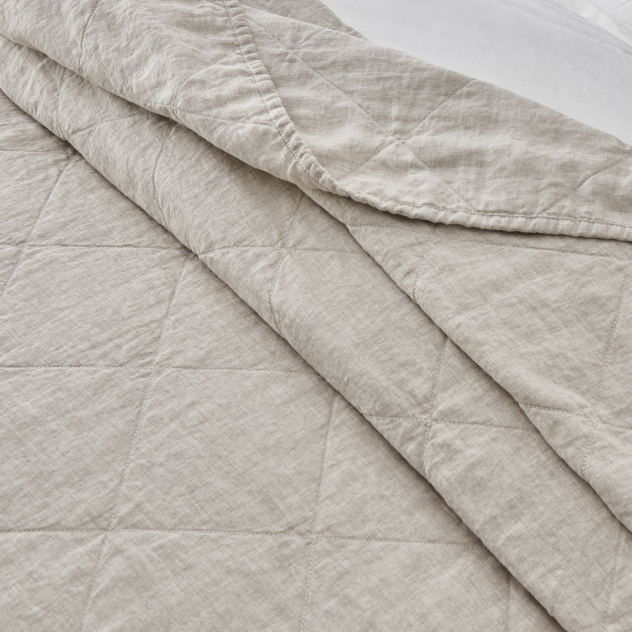 Natural Linen 100% Organic Linen Quilt Set - Victory Symbol