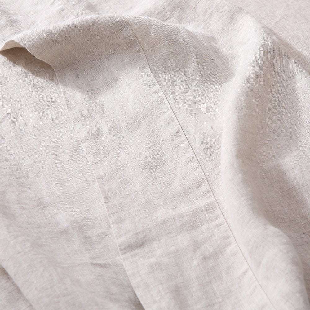 Natural Undyed Linen 100% Organic Linen Flat Sheet - Victory Symbol