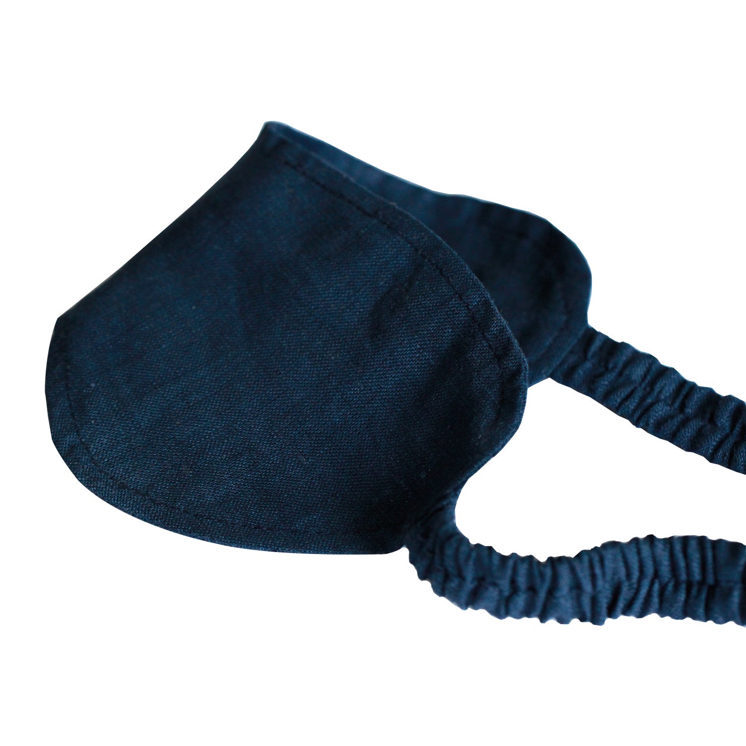 Navy 100% Organic Linen Eye Mask - Victory Symbol