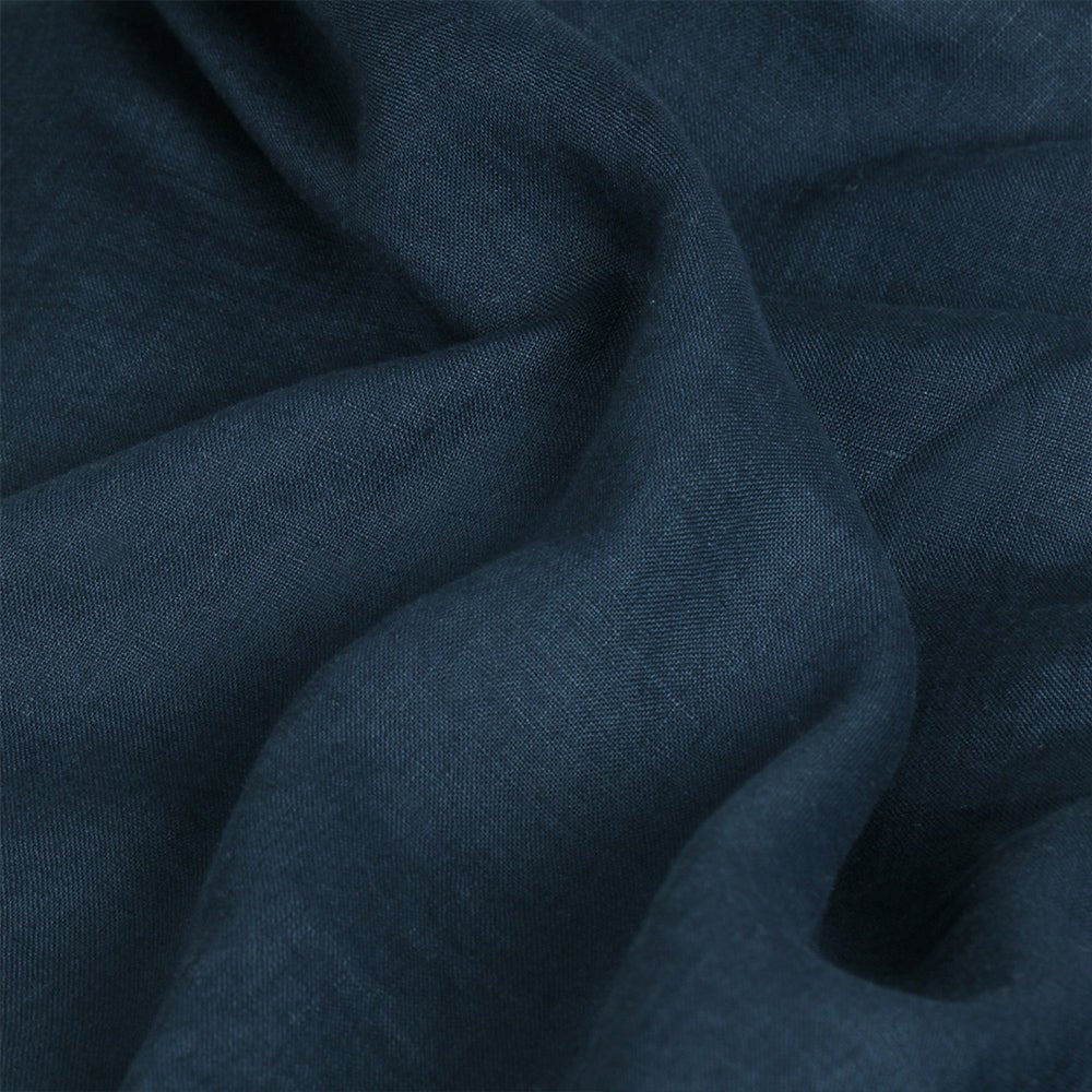 Navy 100% Organic Linen Fitted Sheet - Victory Symbol