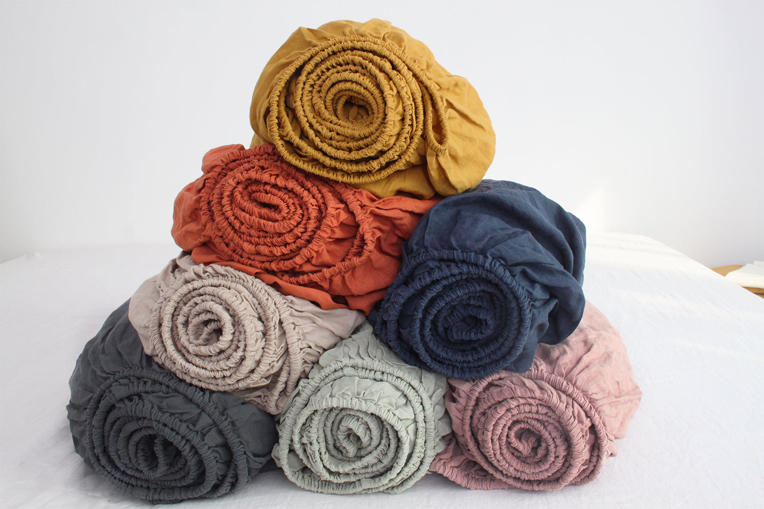 100% organic linen fitted sheet collection-victory symbol