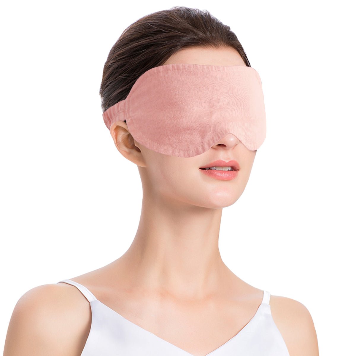 Peach Pink 100% Organic Linen Eye Mask - Victory Symbol