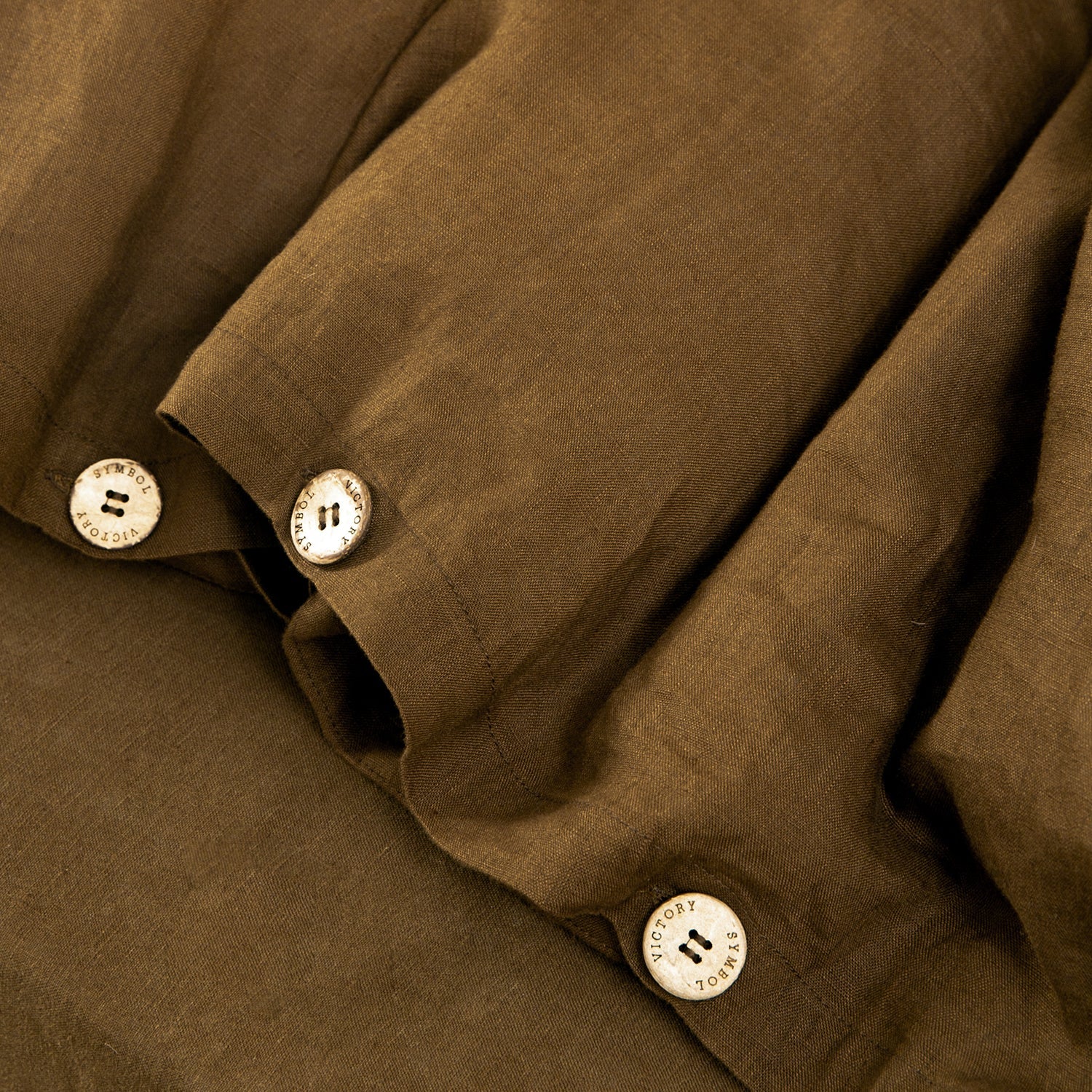 Pinecone Brown 100% Organic Linen Duvet Cover Set - Victory Symbol