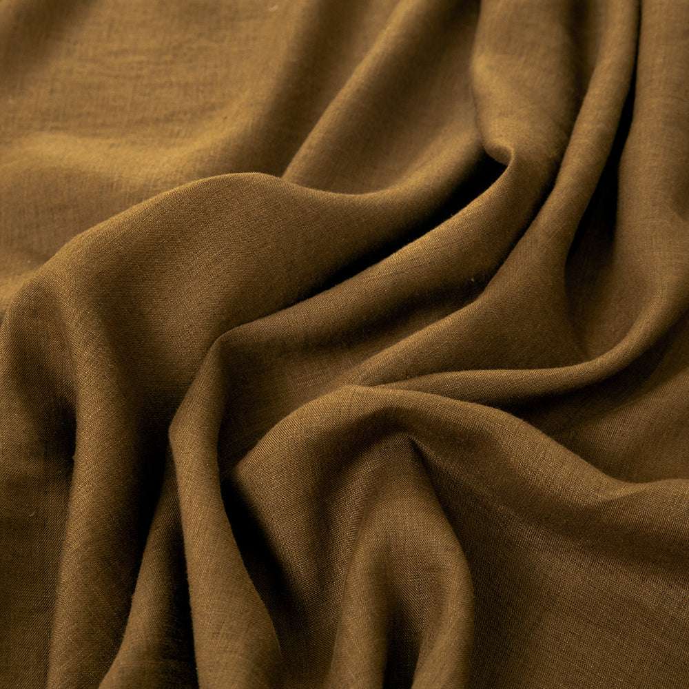 Pinecone Brown 100% Organic Linen Fitted Sheet - Victory Symbol