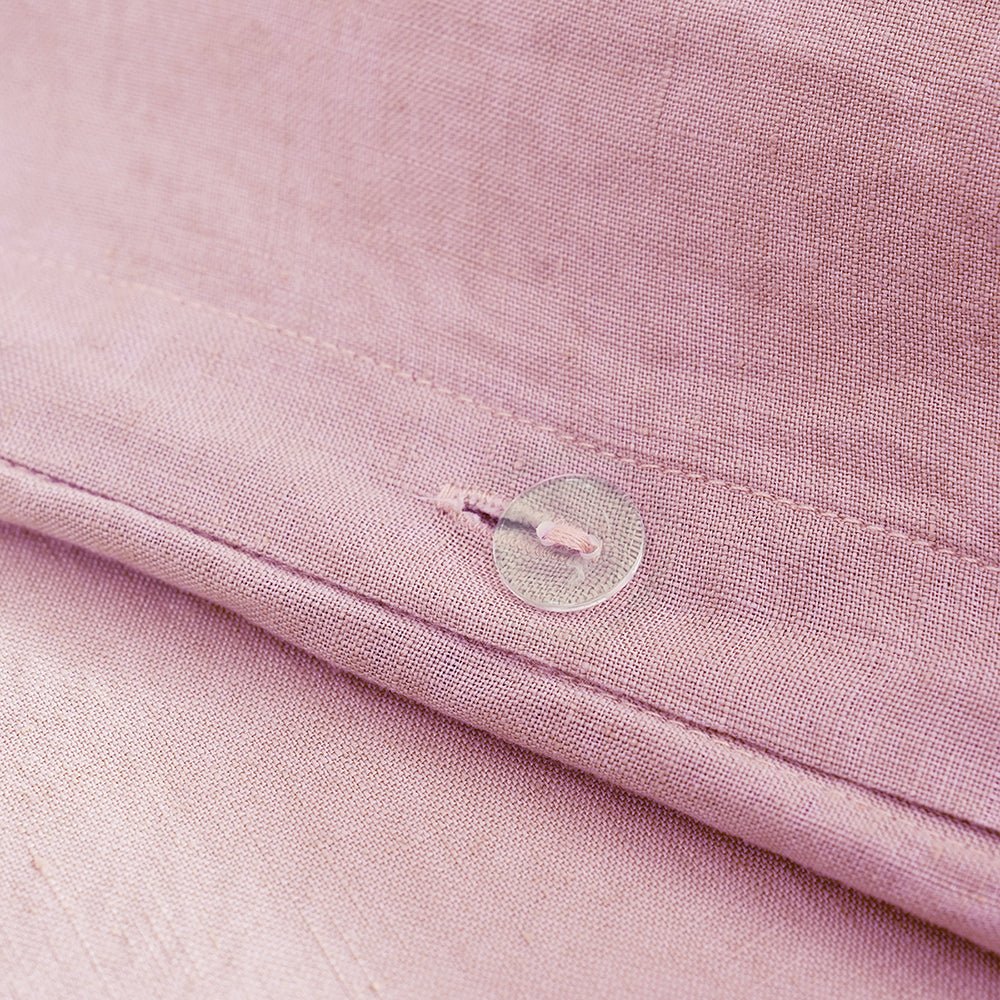 Pink Lavender 100% Organic Linen Duvet Cover Set - Victory Symbol