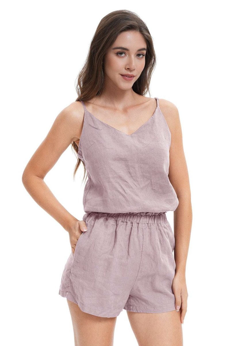 Pink Purple Women's 100% Organic Linen Shorts - Victory Symbol