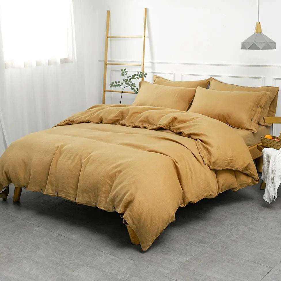 Sandy Beige 100% Organic Linen Duvet Cover (Only 1 Piece).