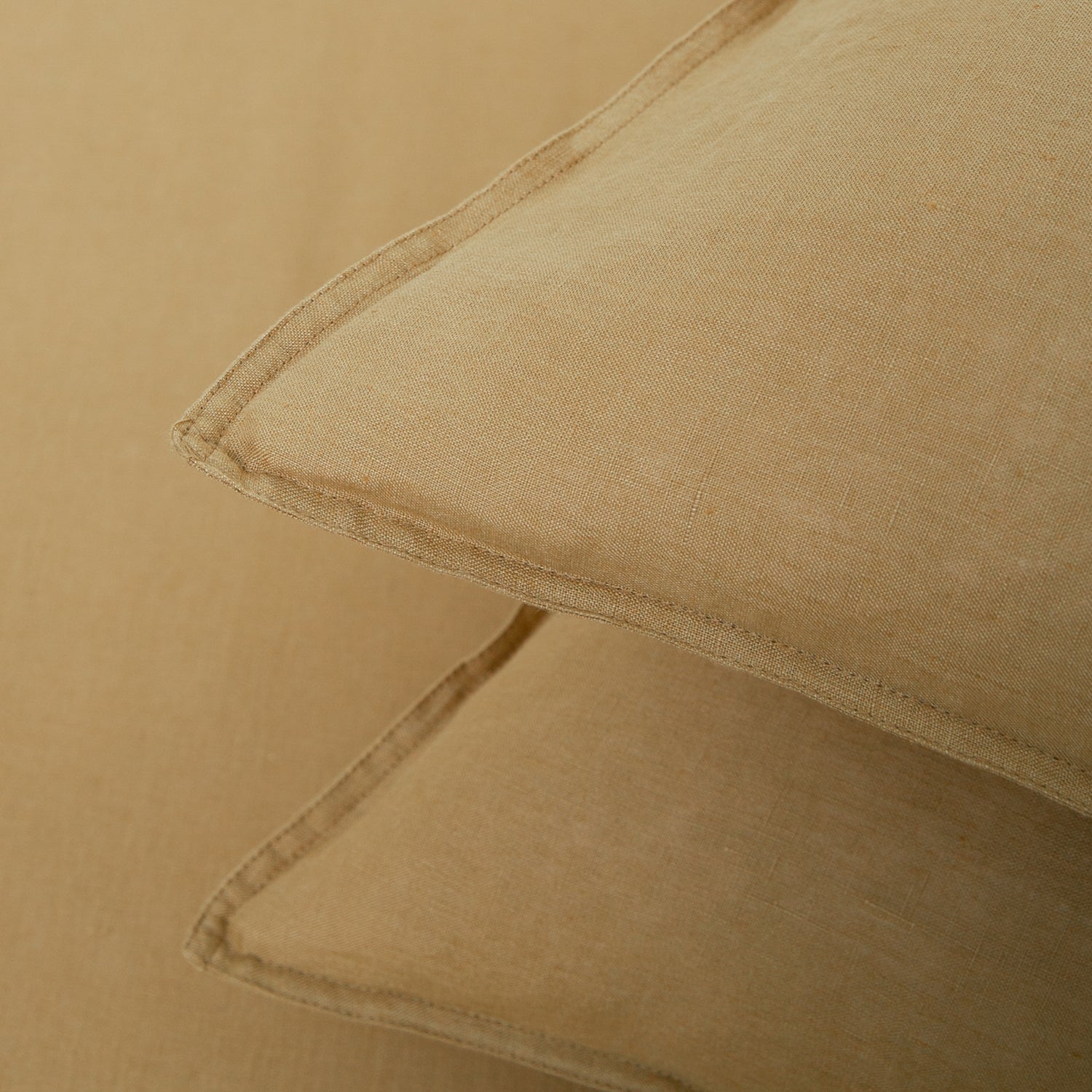 Sandy Beige 100% Organic Linen Pillowcases - Victory Symbol