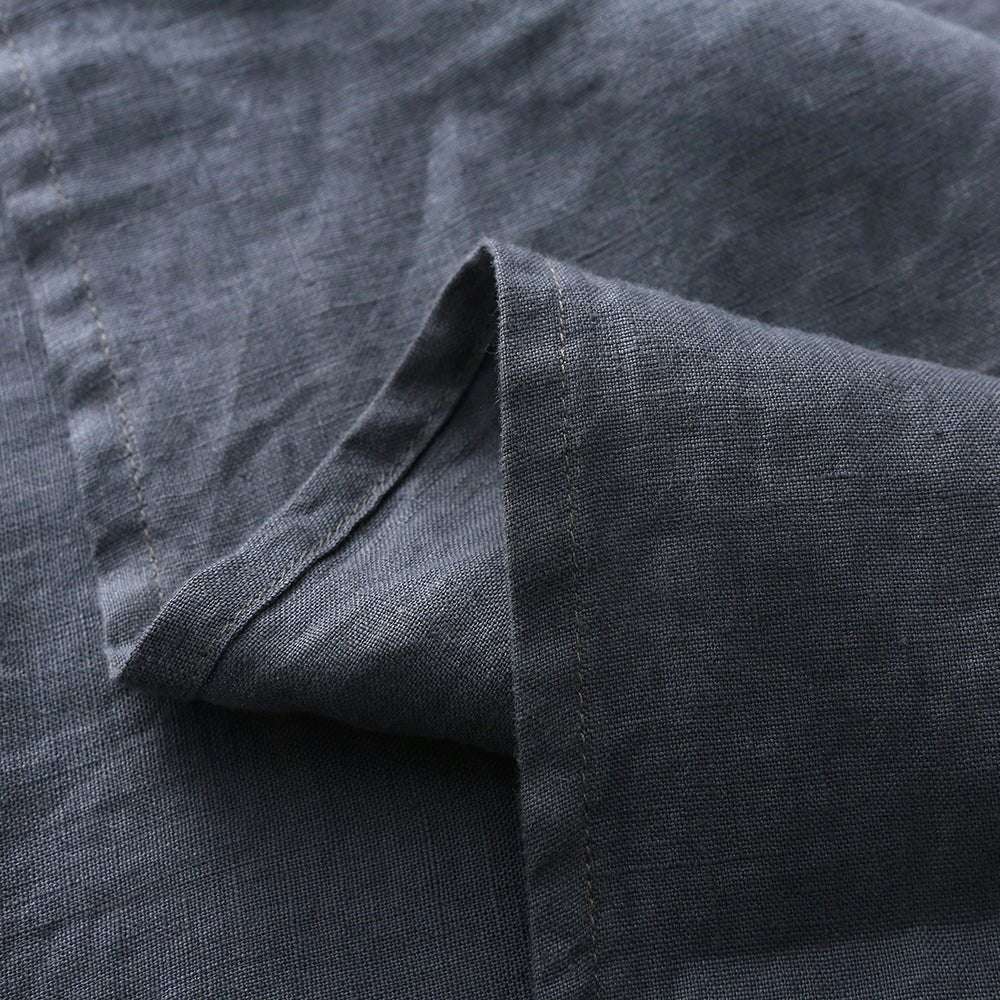 Silver Gray 100% Organic Linen Flat Sheet - Victory Symbol