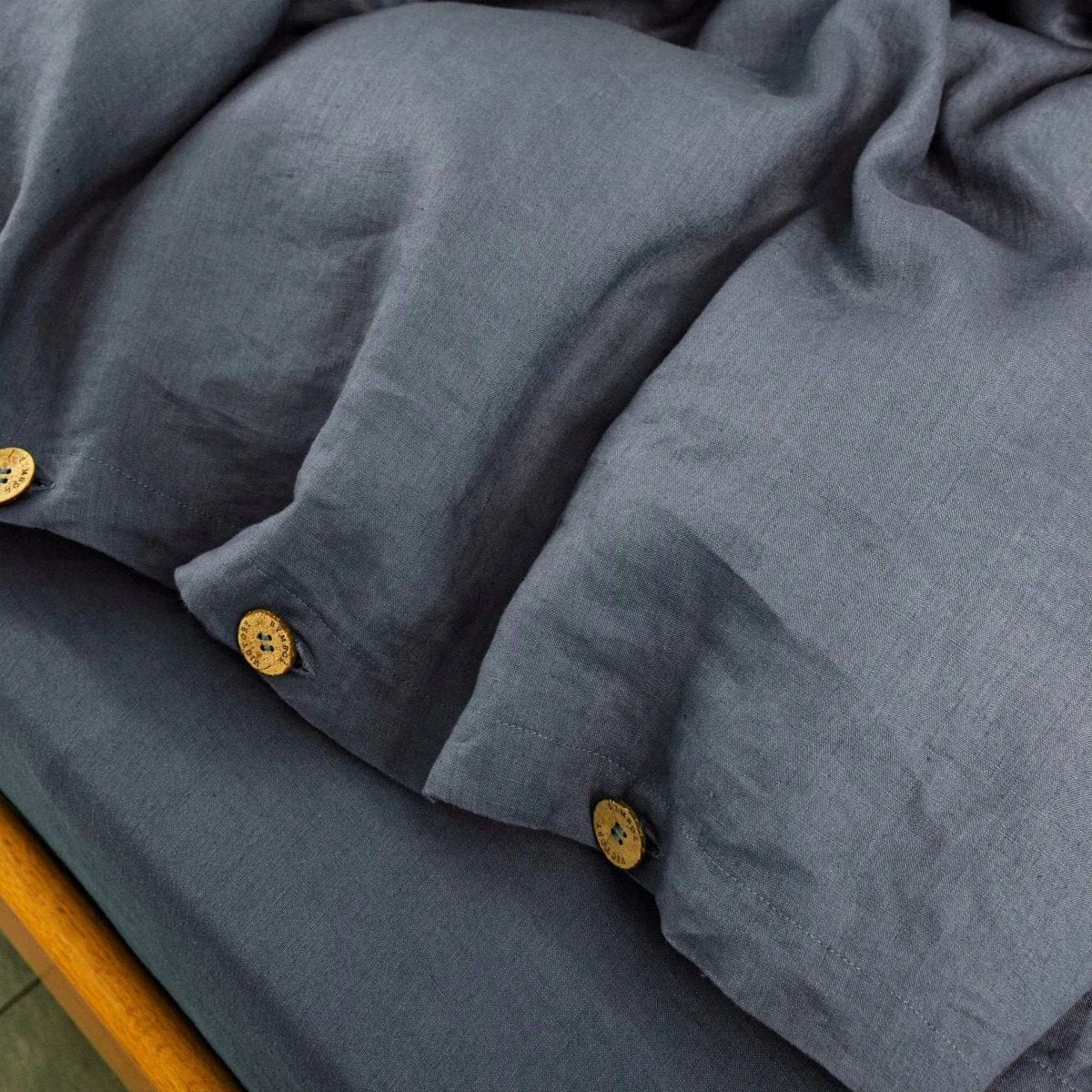 Silver Grey 100% Organic Linen Duvet Cover (Only 1 Piece) - Victory Symbol