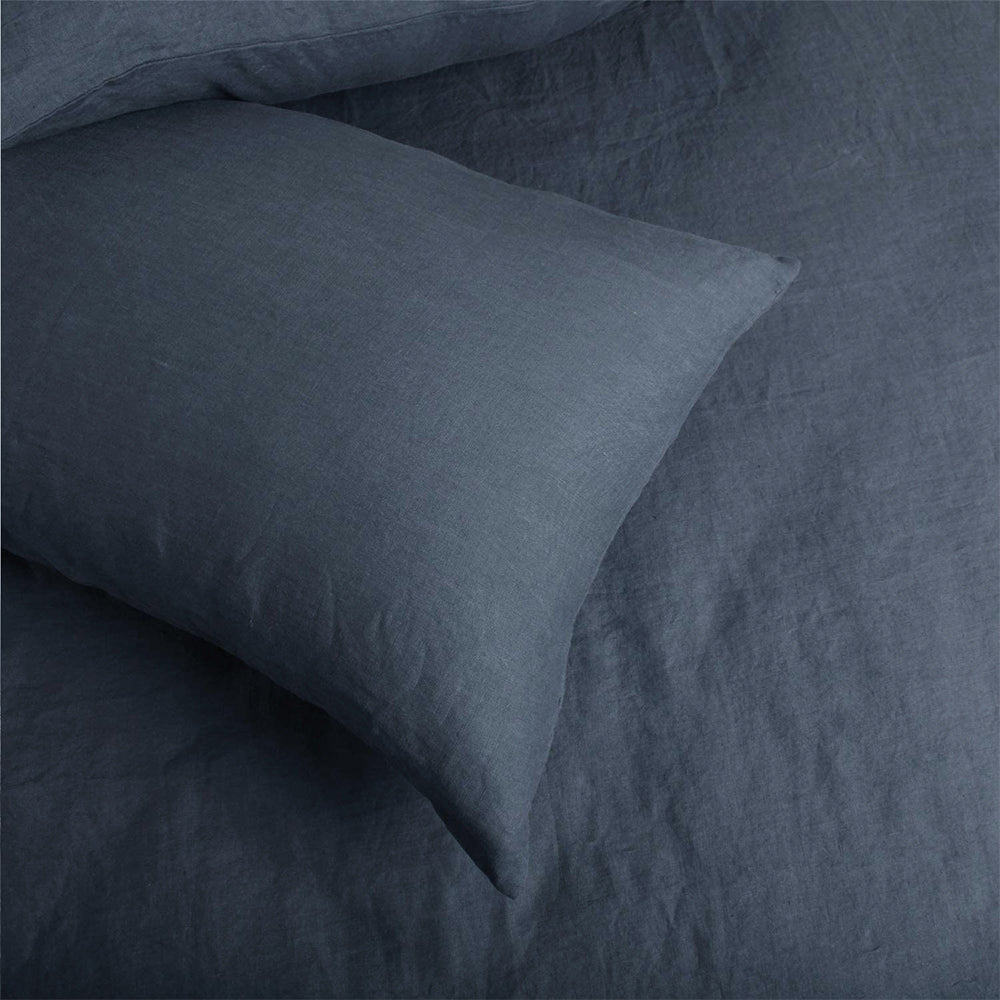 Silver Grey 100% Organic Linen Pillowcases - Victory Symbol