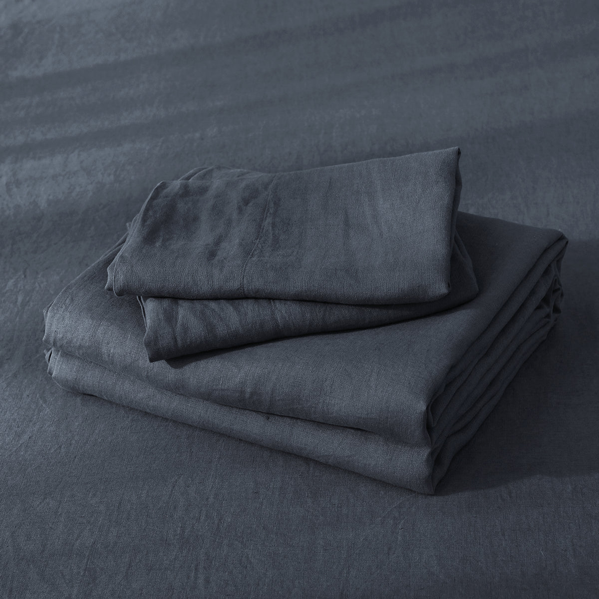 Silver Grey 100% Organic Linen Sheets Set - Victory Symbol