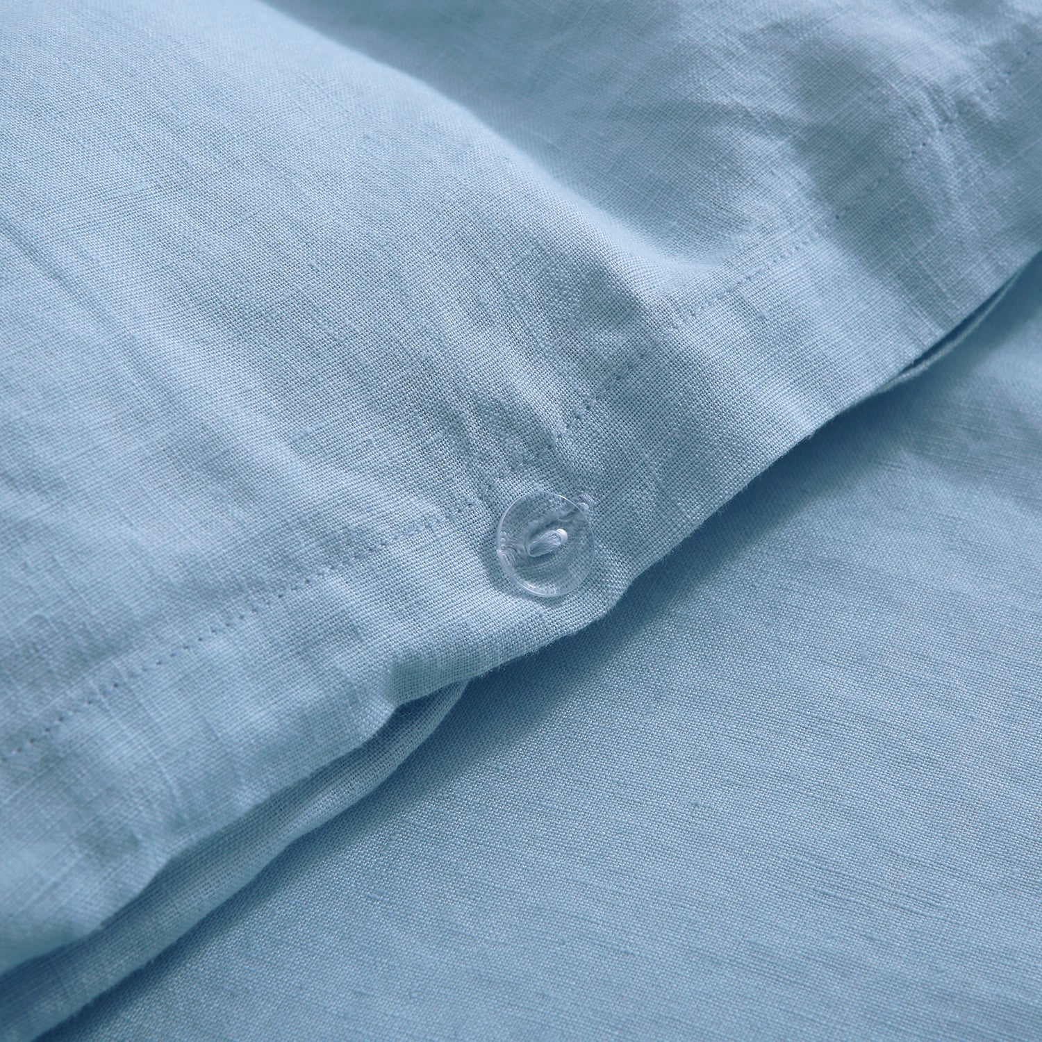 Sky Blue 100% Organic Linen Duvet Cover Set - Victory Symbol