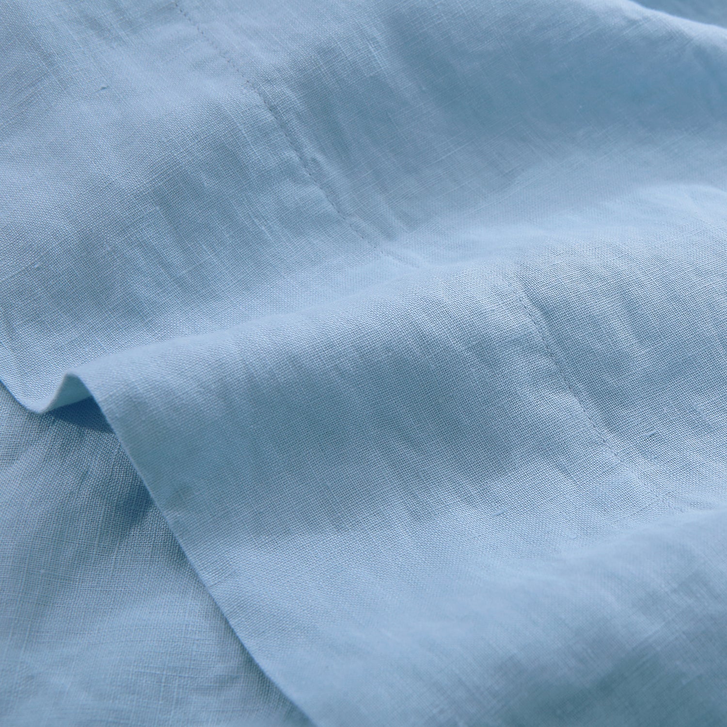 Sky Blue 100% Organic Linen Flat Sheet - Victory Symbol