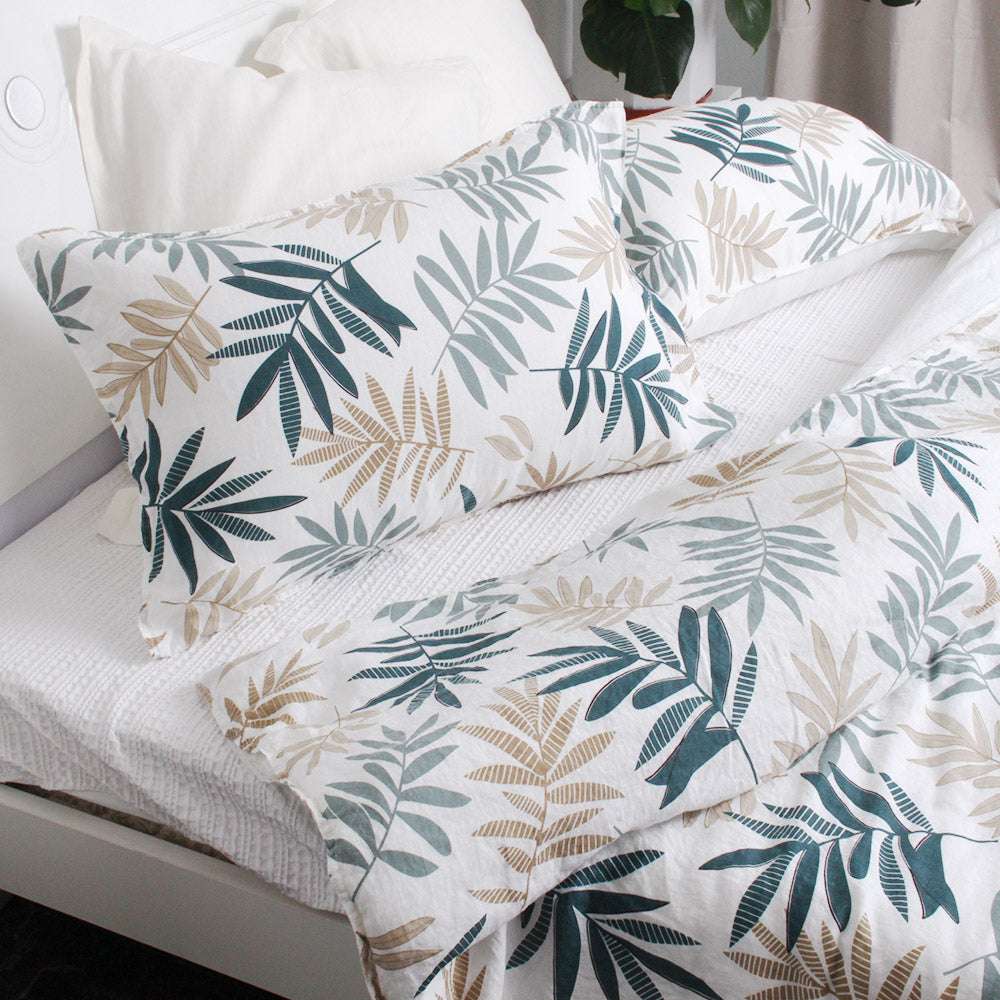 Tropical Rainforest 100% Organic Linen Duvet Cover Set - Victory Symbol