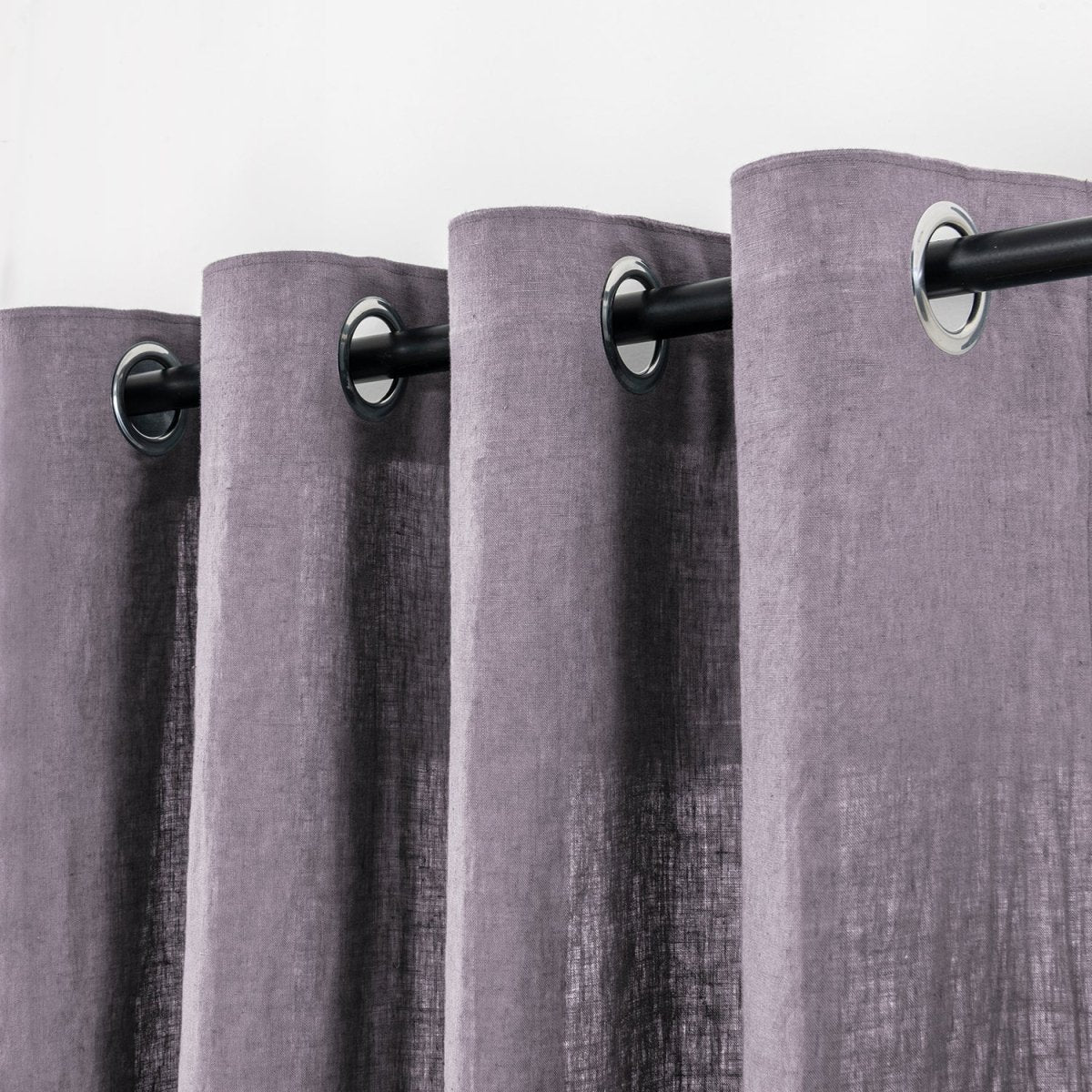 Twilight Lilac Purple 100% Organic Linen Curtain for Bedroom Living Room - Victory Symbol