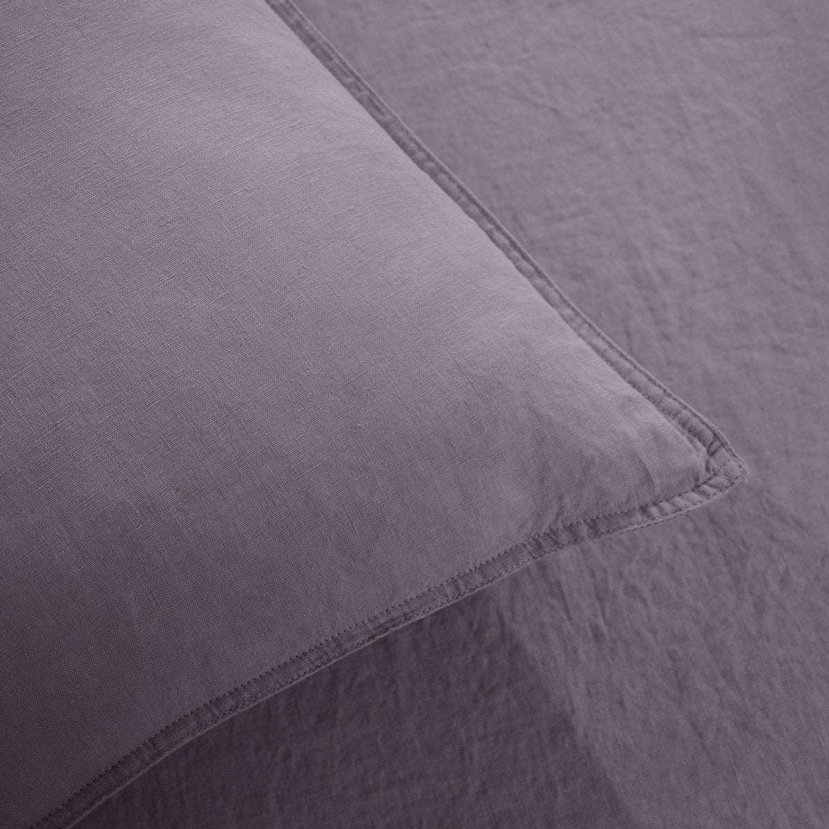 Twilight Lilac Purple 100% Organic Linen Pillowcases - Victory Symbol